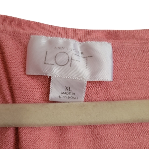 Ann Taylor LOFT Top Womens XL Pink Sleeveless Knit Tank Top - Picture 5 of 7